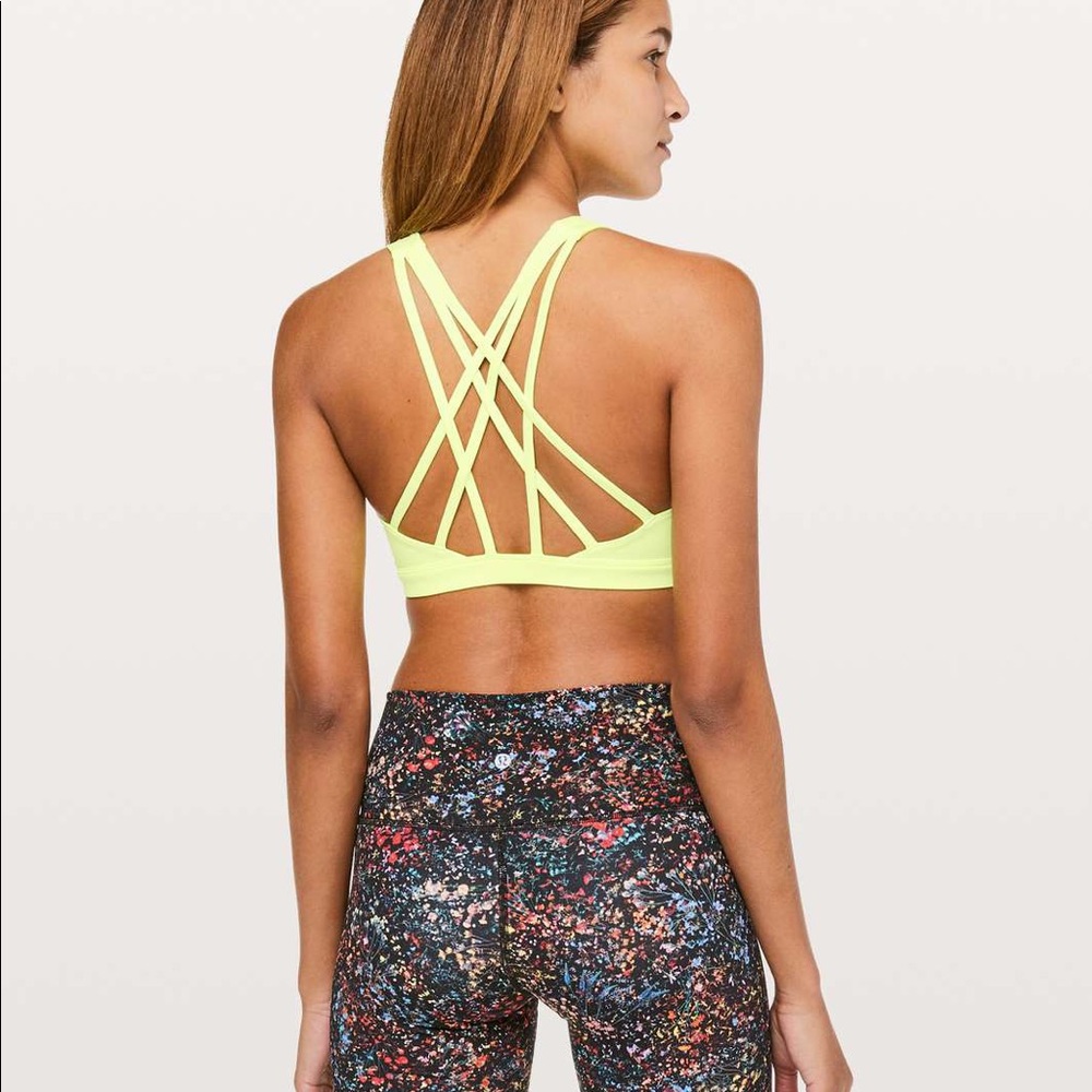 Lululemon Free to be Serene Yellow Sports Bra